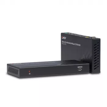 Lindy 150m Cat.6 HDMI 4K60, IR and RS-232 HDBaseT Extender, 3840 x 2160 pixels, AV transmitter & receiver, 150 m, Wired, Black, HDCP