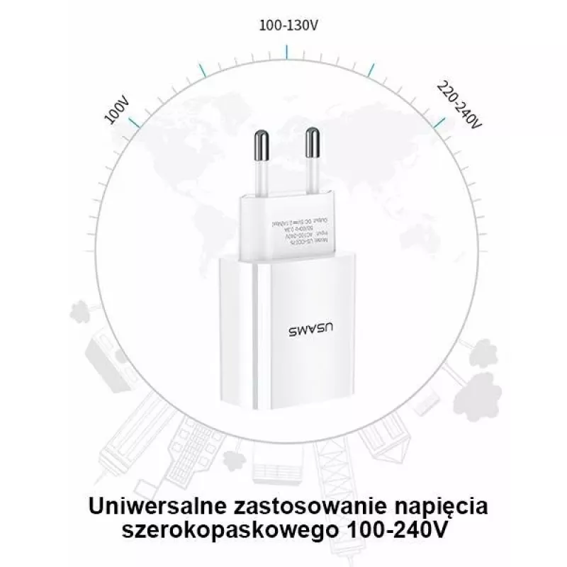 Charger usams T18 single USB 2.1A only head