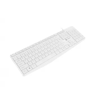 Wired full-size keyboard NATEC NAUTILUS NKL-1951, 105 keys, US International QWERTY, white, USB, 1.8 m