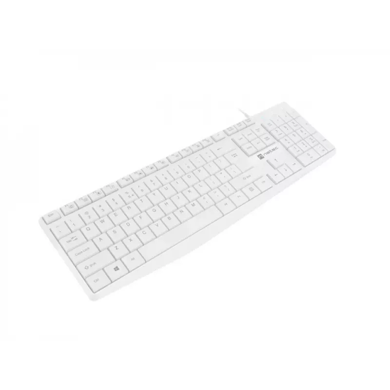 Wired full-size keyboard NATEC NAUTILUS NKL-1951, 105 keys, US International QWERTY, white, USB, 1.8 m