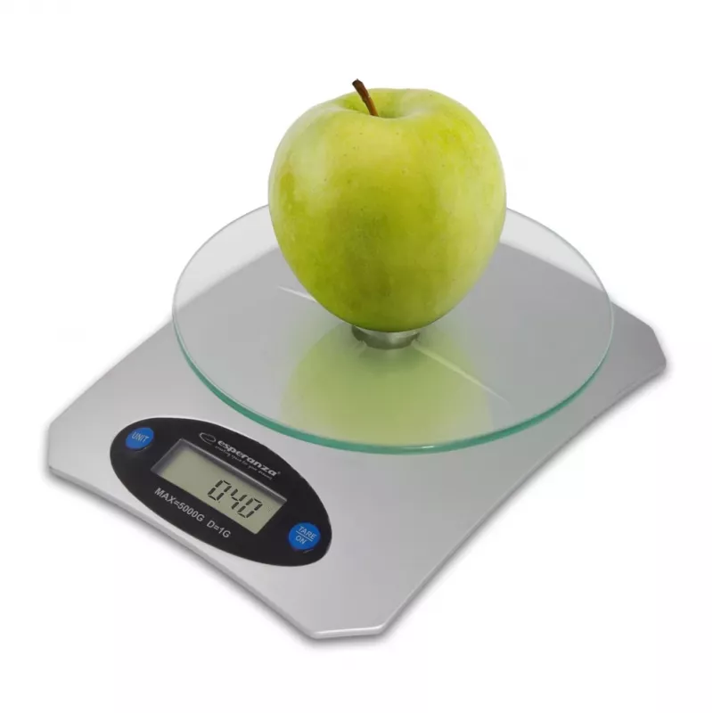 Electronic kitchen scale ESPERANZA Avocado Grey — 5 kg capacity, bamboo platform, g/lb/oz units