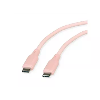 ROLINE USB 2.0 Cable C-C ST/ST Silicone 60W 1m pink - Cable - Digital/Data (11.02.9122)