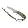 Fixed knife cinema classic CC-H5 Rambo V — Survival knife, steel blade 230 mm, overall length 385 mm, polymer green handle, leather sheath