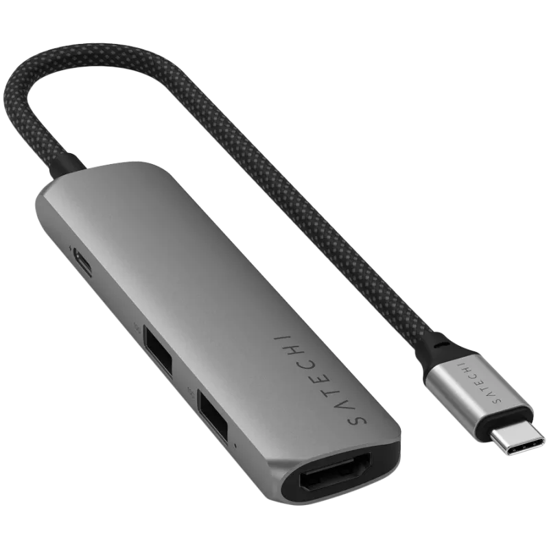 Satechi ST-P4SM interface hub USB Type-C 10000 Mbit/s Grey