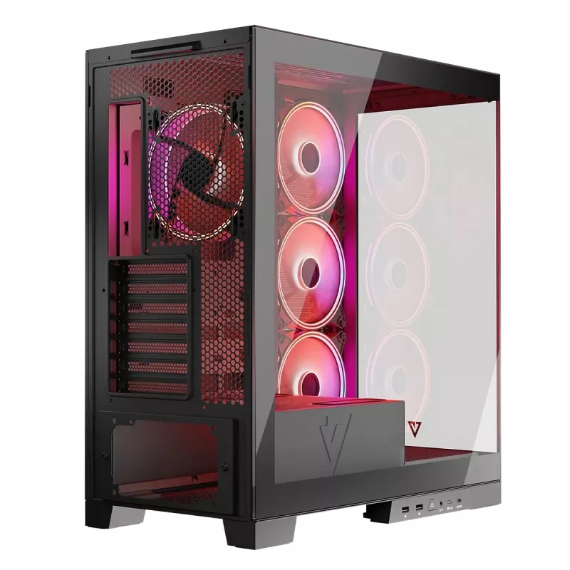 PC case MODECOM Volcano SPACE APEX ARGB Midi Tower, tempered glass, USB-C, supports ATX/microATX/Mini-ITX, GPU up to 430 mm, CPU cooler up to 180 mm
