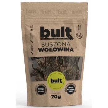Dog treat BULT Eko Dried beef 70 g — single-ingredient dehydrated beef snack for dogs, protein 67.2%, fat 15.7%