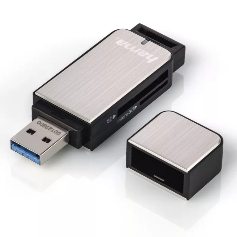 Hama 123900 card reader USB 3.2 Gen 1 (3.1 Gen 1) Black, Silver