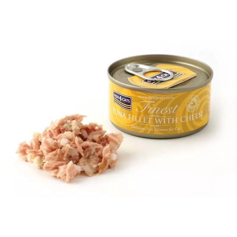 Fish4Cats Finest Tuna Fillet with Cheese Wet Cat Food, 70 g
