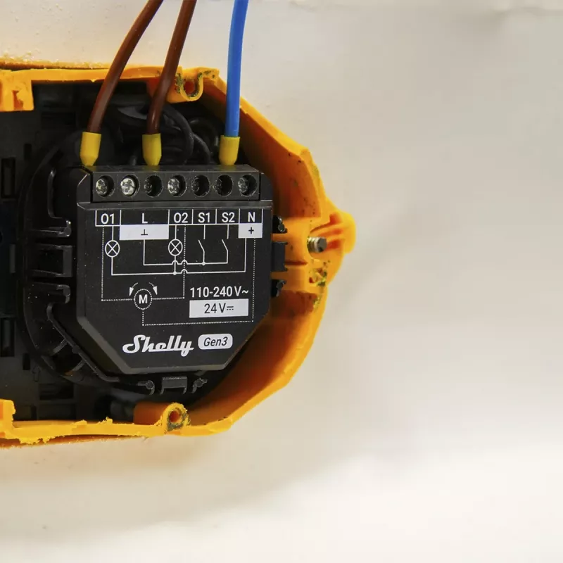Smart switch Shelly 2PM Gen3 Black 2P Wireless 110-240V