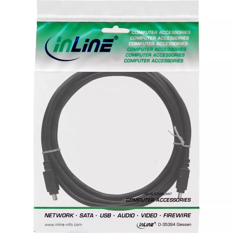 InLine FireWire 400 1394 Cable 4 Pin male / male 3m