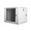 Lanberg WF02-6609-10S 19 inch 9U Wall-Mounted Double-Section Rack Cabinet, 600x600 mm, Grey, 60 kg Load, Tempered Glass Door