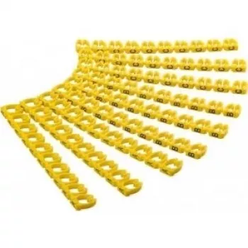 Goobay Kabelmarker-Clips Buchstaben A-C, für Kabeldurchmesser bis 6 mm, 6 mm - farbige Kennzeichnungsringe 3x 30 Stück zum Markieren von z.B. Netzwerk