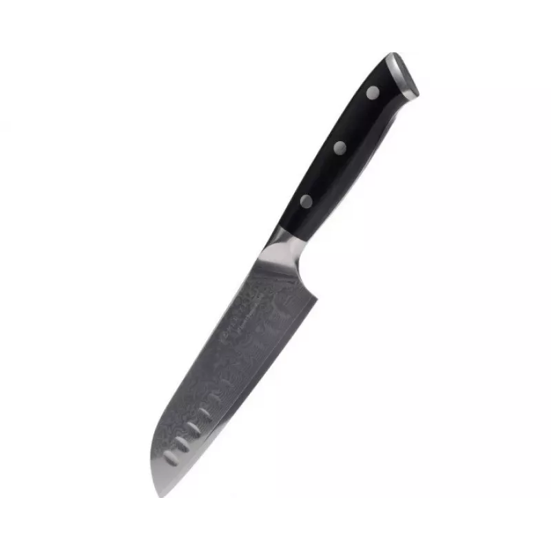 Kohersen Elegance Ebony Wood Santoku knife Damascus steel 12.7 cm