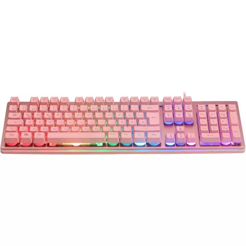 Deltaco GAM-021-RGB-P-DE - full size (100%) - USB - membrane key switch - QWERTZ - Pink