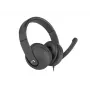 Wired binaural headset NATEC Rhea with boom microphone, 3.5mm connectors, 2.2 m cable, 32 Ω impedance