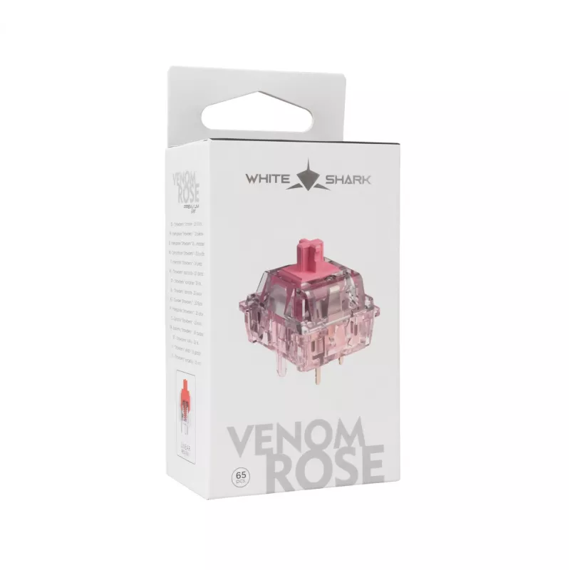 White Shark Venom Rose mechanical keyboard switches, 65 pcs