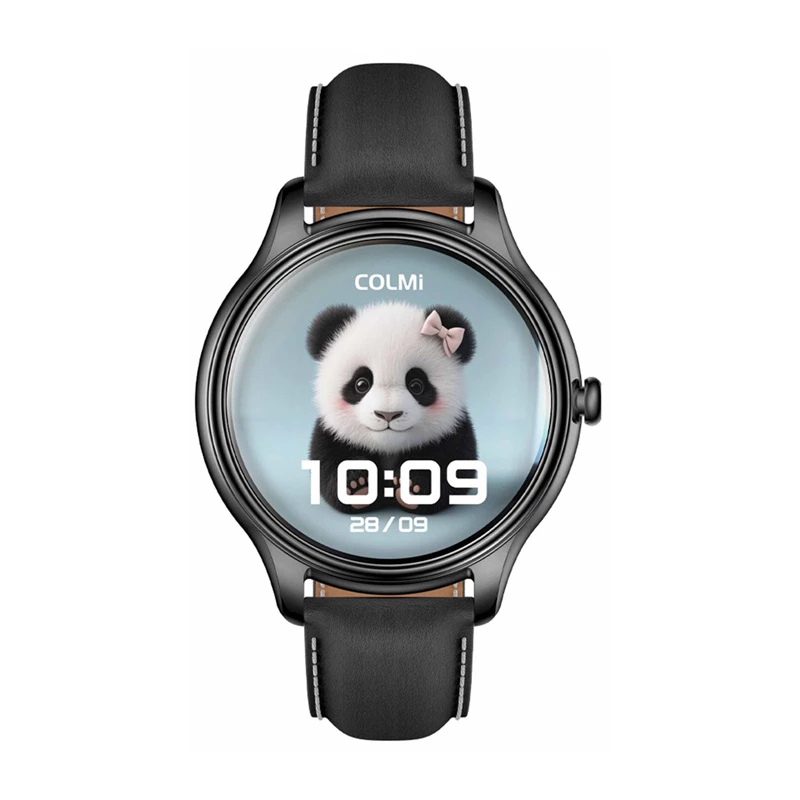Smart watch Colmi L28 with black silicone and black leather straps