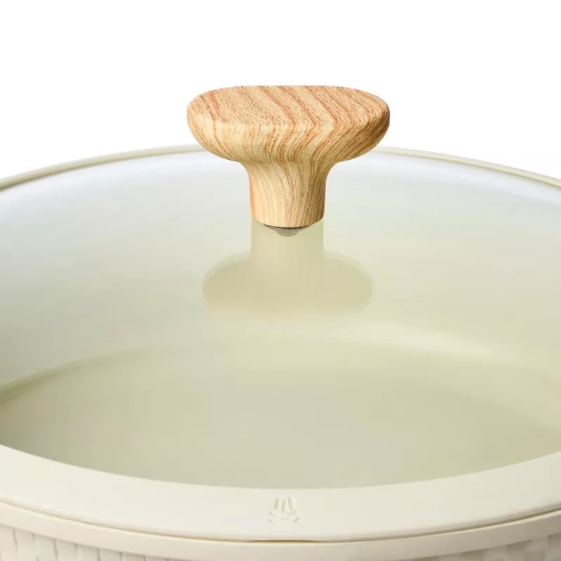 Shallow pot D28cm 4.1L/beige