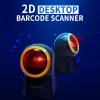 Wired desktop barcode scanner QOLTEC 50857 — 1D/2D, USB, ABS housing, black, 1.75 m cable