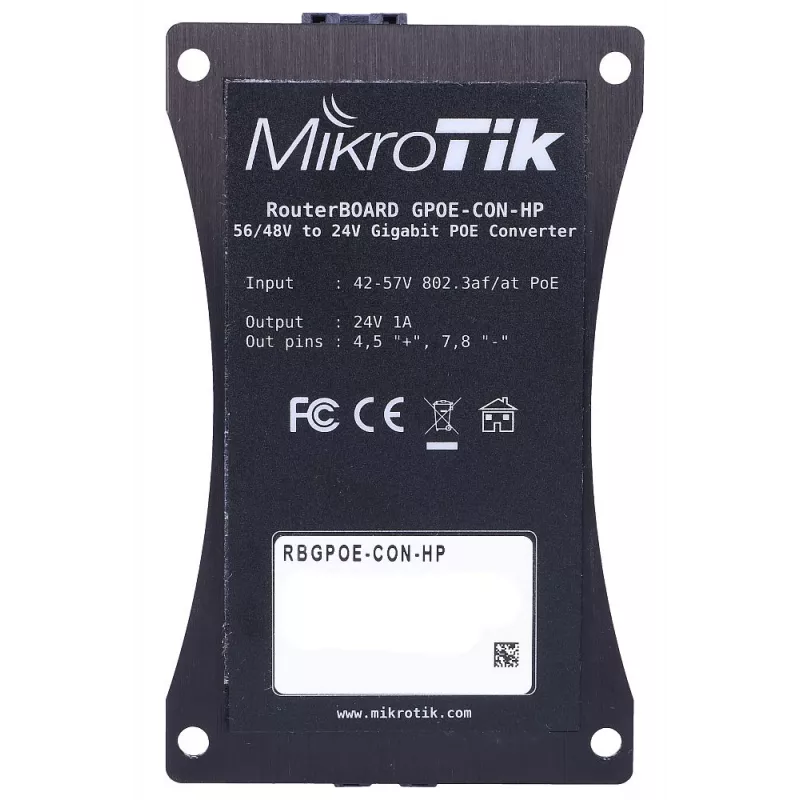 Mikrotik RBGPOE-CON-HP PoE adapter Gigabit Ethernet 24 V