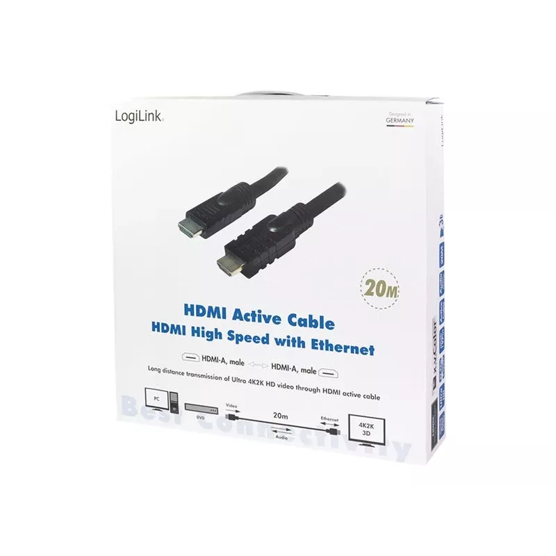 LogiLink CHA0020 HDMI cable 20 m HDMI Type A (Standard) Black