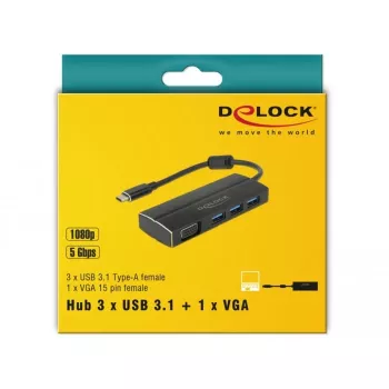 Laptop Dock DeLOCK 63932 USB 3.2 Gen 1 Type-C Black