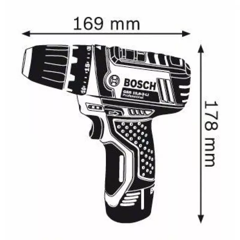 Bosch GSR 10,8-2-LI Professional Keyless Black, Blue, Red