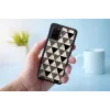 Protective case iKins for Samsung Galaxy S20+ — black pyramid design