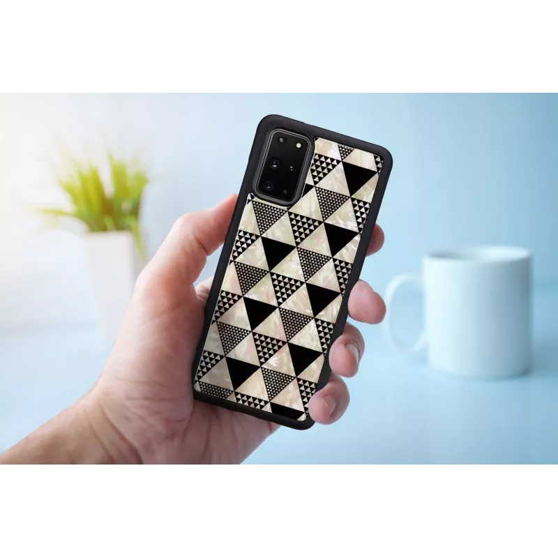Protective case iKins for Samsung Galaxy S20+ — black pyramid design