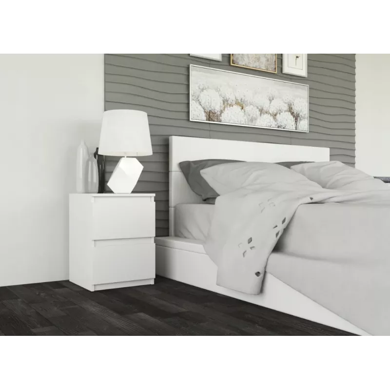 MALWA M2 WHITE BEDSIDE TABLE