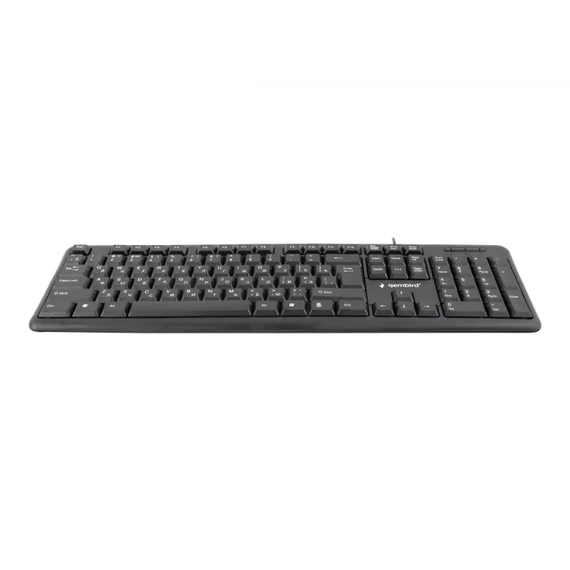 Keyboard Gembird KB-U-103-RU Office USB QWERTY English Russian Black