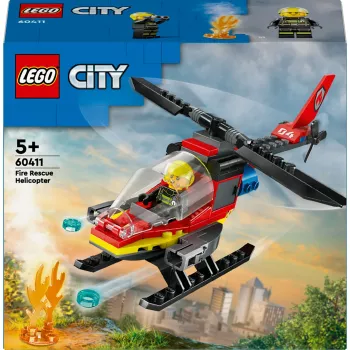 LEGO City Fire Helicopter 60411 construction toy, 85 pieces, rotating blades, 1 minifigure, age 5+ (220×90×60 mm)