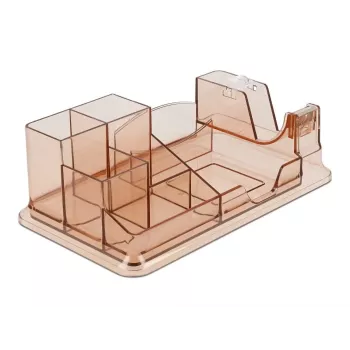 Desk Organizer DeLOCK 18341 Transparent Brown Plastic 145x250x85mm