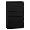 Chest of drawers Top e Shop M5 CZERŃ, 5 drawers, black, 700×400×1120 mm, particle board