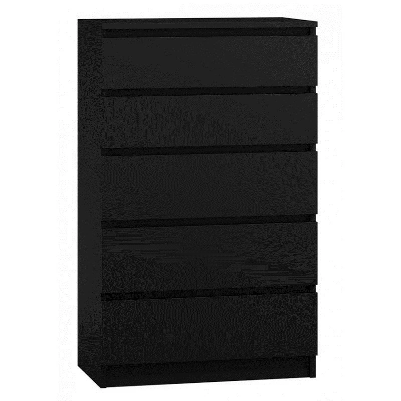 Chest of drawers Top e Shop M5 CZERŃ, 5 drawers, black, 700×400×1120 mm, particle board