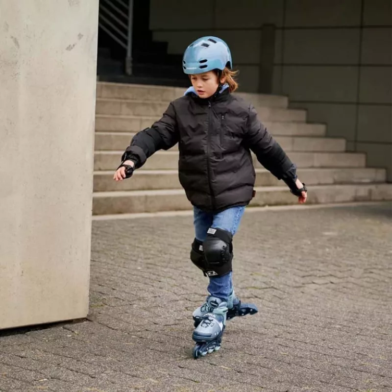 Inline skates HUDORA Leon 2.0, adjustable size 29–32, blue/grey