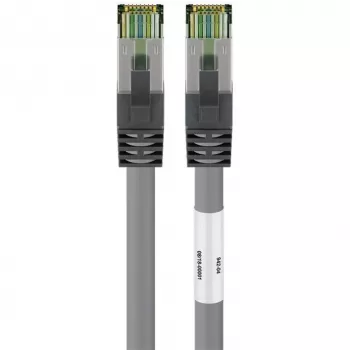 Goobay CAT 8.1 Patch Cable, S/FTP (PiMF), Grey, 0.5 m - LSZH Halogen-Free, Copper AWG 24 (55135)