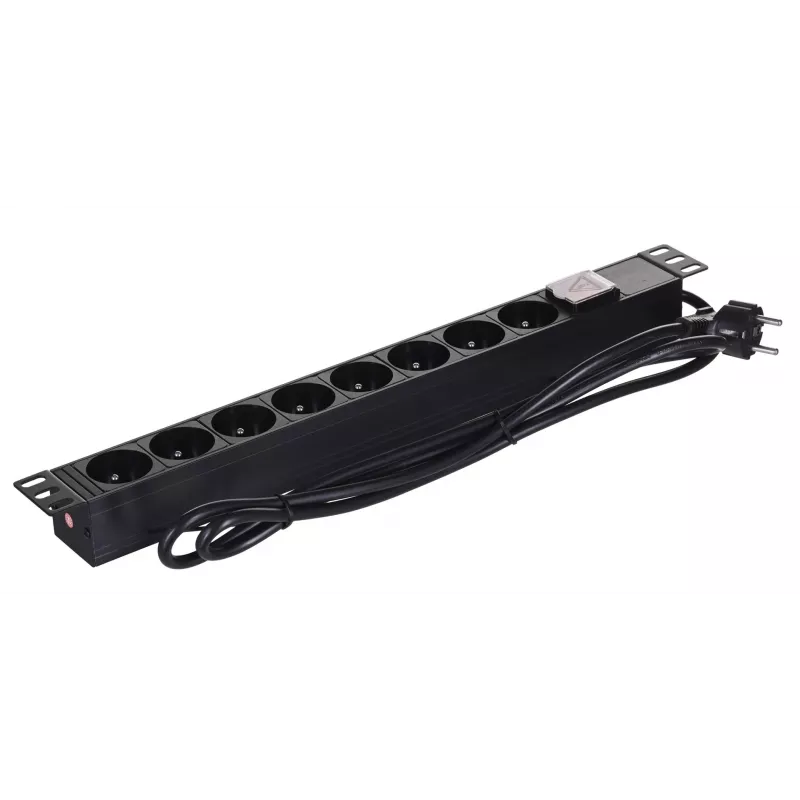 Alantec 19-inch 1U Power Strip, 8x CEE 7/5, Switch, 1.8m (PZ081U)