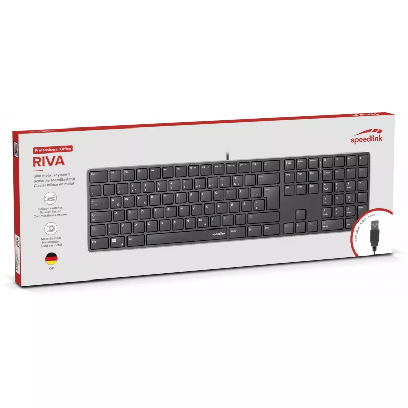Keyboard SPEEDLINK SL-640010-BK USB German Black Full-size 110 keys