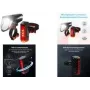 Bicycle Light Set FISCHER FAHRRAD PLUS 110 TWIN STOP LED Black, front and rear lights, LED