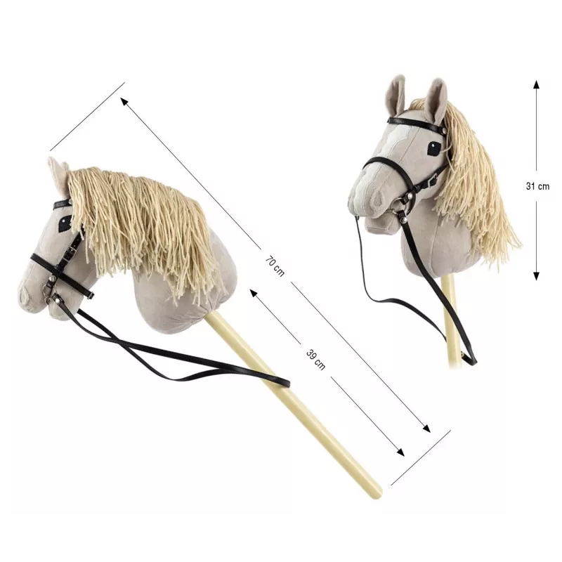Plush Hobby Horse Milly Mally 6626 Light Grey – milly mally soft toy, ride-on stick horse