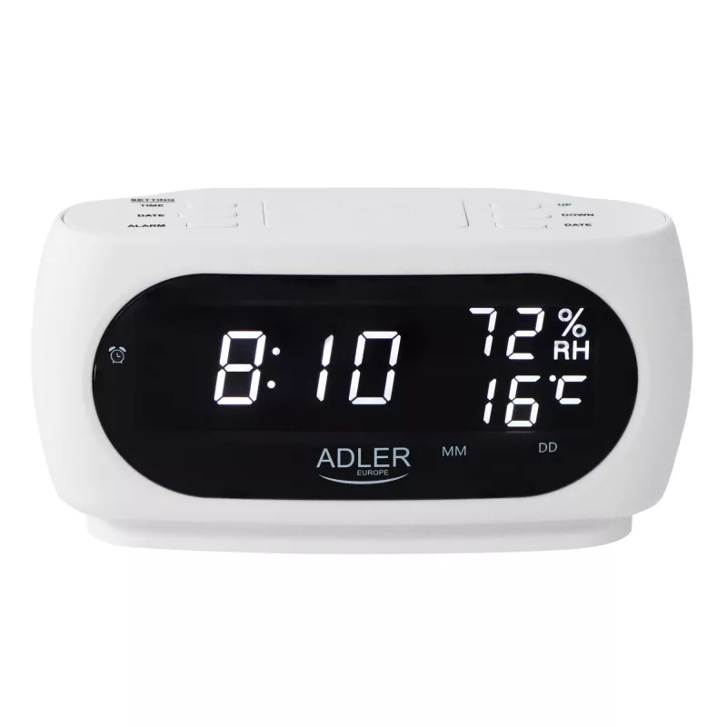 Adler AD 1186W alarm clock Digital alarm clock Black, White