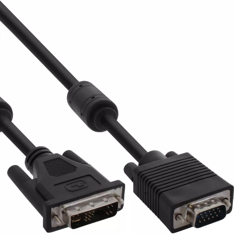 InLine DVI-A Cable 12+5 male / 15 Pin HD male VGA 2m