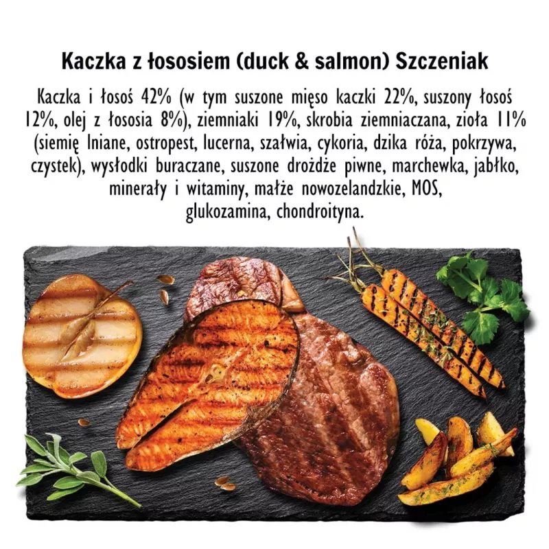 PAKA ZWIERZAKA Puppy Duck with salmon S - dry dog food - 9kg