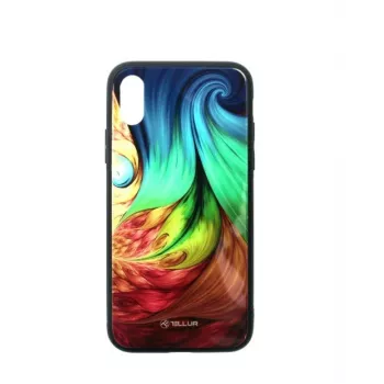Protective cover glass for iPhone XS Tellur — printed mesmeric design