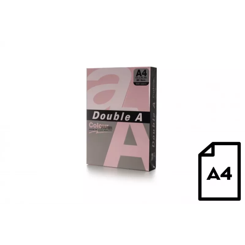 Colour paper Double A, 80g, A4, 500 sheets, Pink