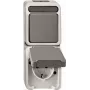 Outlet box Merten MEG3495-8029 Type F, Grey, 73×165×60 mm