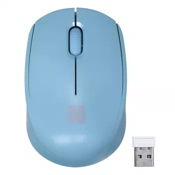 Wireless ambidextrous mouse NATEC STORK — Bluetooth + USB Type-A, 1600 DPI, 3 buttons, light blue