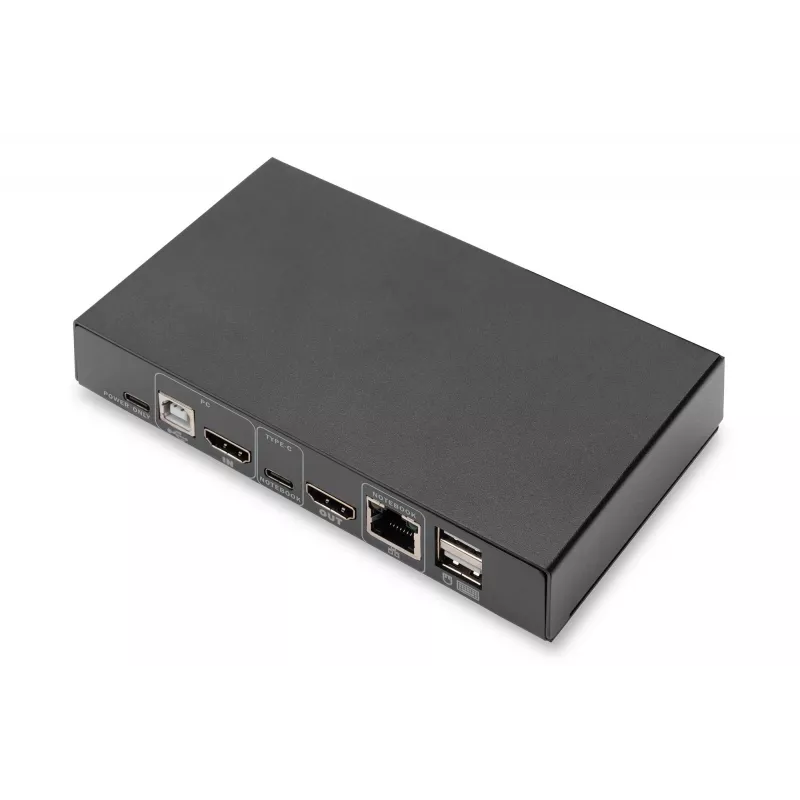 DIGITUS DS-12901 - KVM-/Audio-/USB-Switch - 4K 30 Hz, USB-C/USB/HDMI-input, HDMI-output, Network