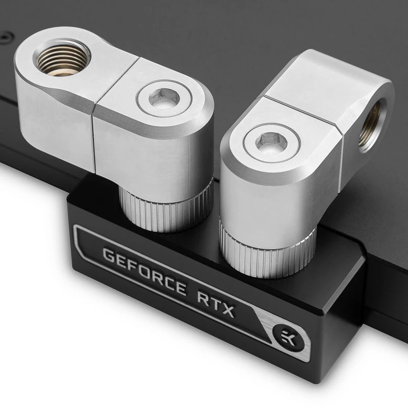 EK Water Blocks EK-Quantum Torque G1/4 Zoll doppel Verlängerungs Offset MF 28 - Satin Titanium